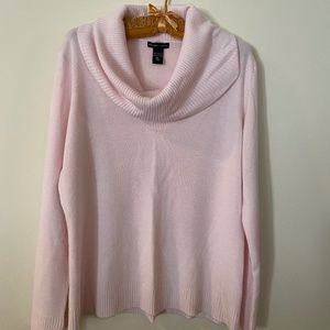 New York & Company pale pink, cowl-neck sweater (XL)